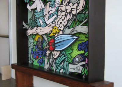 Tarzan comes to the rescue! - 2008 - (Side view) - Vinyl Paint and Epoxy on Aluminum - 52 x 72”x 8.7”