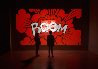 BOOM! – 2017 - Multimedia Installation, Video loop animation projected on a 3D screen with synchronized LED Backlight.