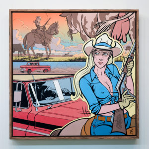 Cowgirl #1 - 2015 - Vinyl Paint on Wood - 52 x 52”