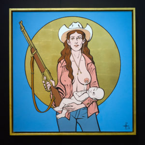 Santa Maria - 2015 - Vinyl Paint and gold leafs on wood - 48 x 48”